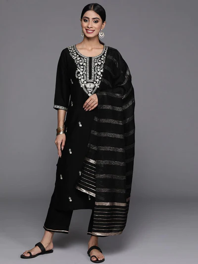 Unleashing the Glamour of Black Suit and Sharara Set for Women